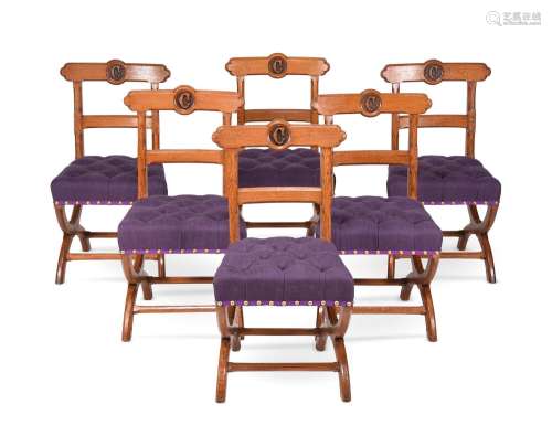 A SET OF SIX VICTORIAN OAK CHAIRS, MADE BY CRACE TO DESIGNS ...