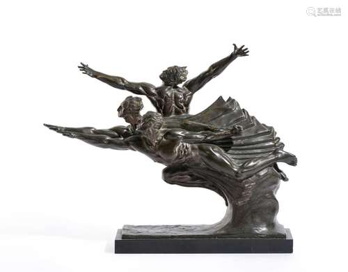 λ ROBERT P. DELANDRE (FRENCH 1879-1961), A BRONZE 'ALLÉGORIE...