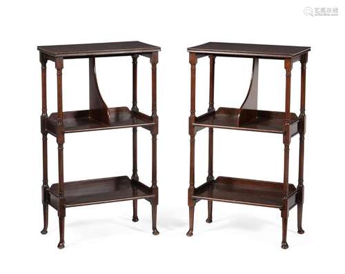 A PAIR OF EDWARDIAN MAHOGANY BOOKSTANDS, CIRCA 1905