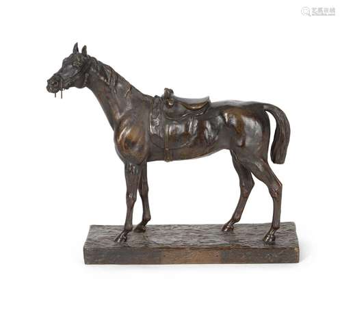 AFTER JULES MOIGNIEZ (FRENCH 1835-1894) AN EQUESTRIAN BRONZE...