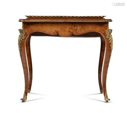 A VICTORIAN BURR WALNUT AND ORMOLU JARDINIERE STAND, MID-19T...