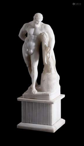 AFTER THE ANTIQUE A CARVED ALABASTER FIGURE OF 'THE FARNESE ...