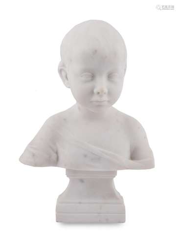 AN ITALIAN MARBLE BUST OF A YOUNG CHILD, SECOND HALF OF THE ...