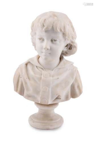 RIZZARDO GALLI (ITALIAN 1836-1914), A MARBLE BUST OF A BOY, ...