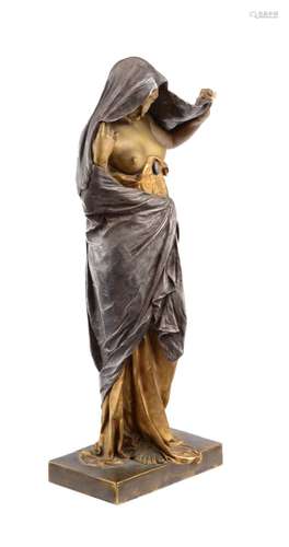 LOUIS-ERNEST BARRIAS- A SILVERED, GILDED AND PATINATED BRONZ...