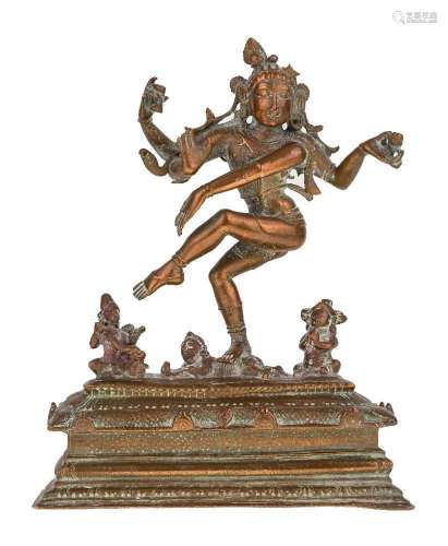 A copper alloy figure of dancing Shiva as the Lord of Dance ...