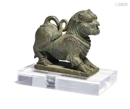 A bronze lion