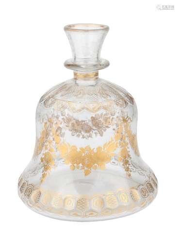 A Mughal gilt-decorated cut glass huqqa base