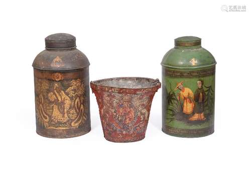 A RED PAINTED LEATHER FIRE BUCKET, 19TH CENTURY