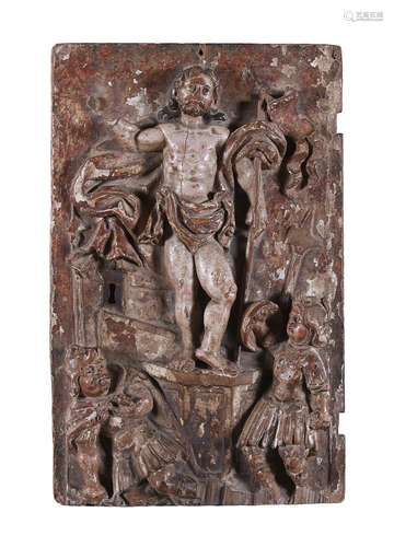 A SPANISH TABERNACLE DOOR DEPICTING CHRIST ARISEN, PROBABLY ...