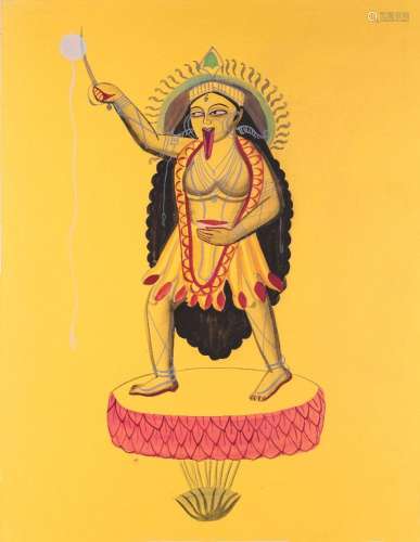 A Kalighat painting of Kali