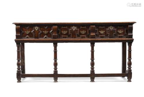 A CHARLES II OAK DRESSER BASE, CIRCA 1680