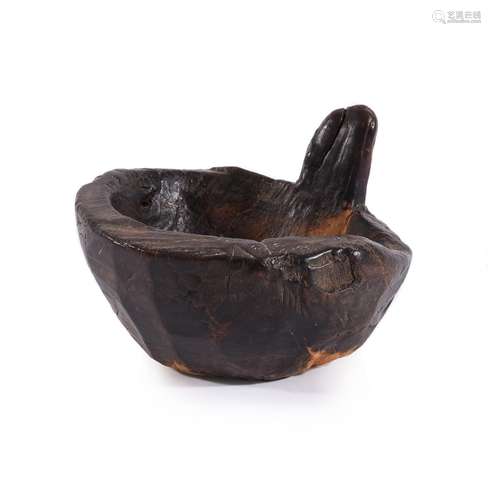 A TREEN BOWL OF PIGGIN FORM, POSSIBLY IRISH, 18TH OR 19TH CE...