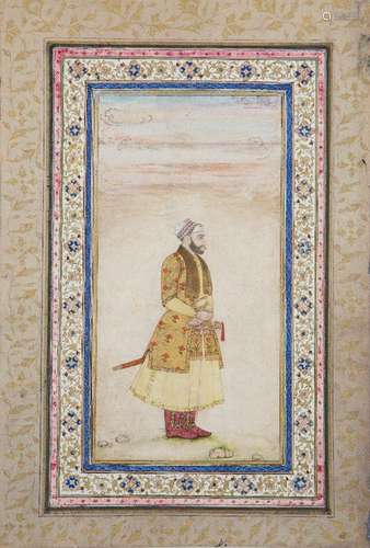 A standing portrait of a Mughal Nobleman