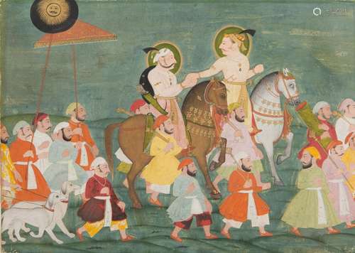 A hunting party of two rulers