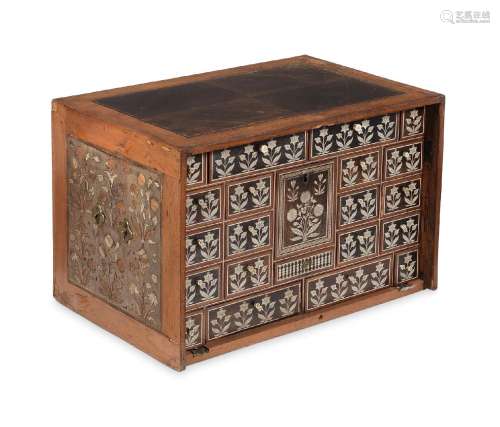 Y AN INDIAN ROSEWOOD AND BONE INLAID TABLE CABINET, 18TH CEN...