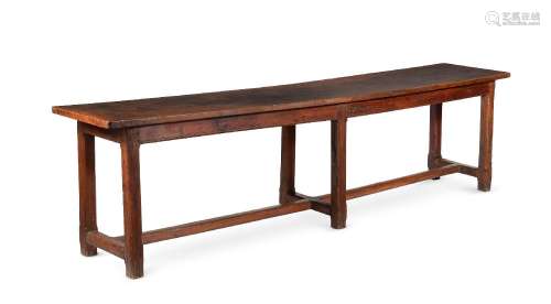A WALNUT SIDE TABLE OR NARROW REFECTORY TABLE, 19TH CENTURY