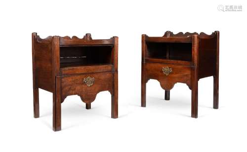 A MATCHED PAIR OF GEORGE III BEDSIDE NIGHT COMMODES, CIRCA 1...