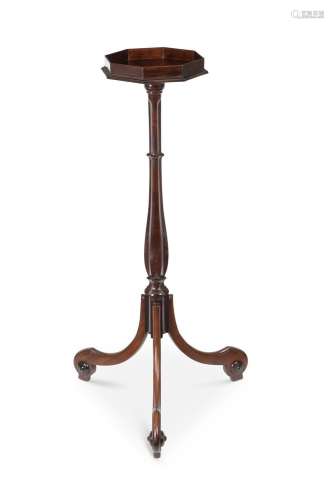 A GEORGE III MAHOGANY TRIPOD TORCHERE STAND, IN THE MANNER O...