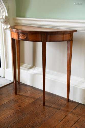 Y A GEORGE III SATINWOOD, TULIPWOOD, BURR YEW AND MARQUETRY ...