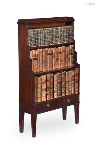 A LATE GEORGE III MAHOGANY 'WATERFALL' OPEN BOOKCASE, CIRCA ...