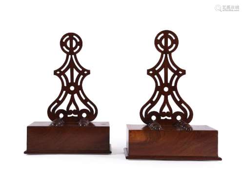 A PAIR OF MAHOGANY PLATE STANDS, EARLY 19TH CENTURY AND LATE...