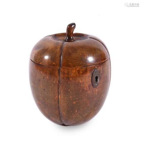 A REGENCY STAINED SOFTWOOD TEA CADDY, CIRCA 1820