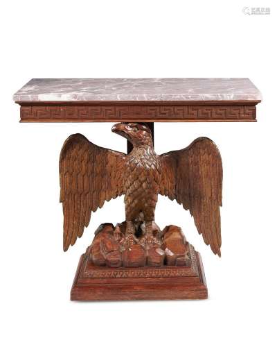 A CARVED PINE EAGLE CONSOLE TABLE, 18TH CENTURY