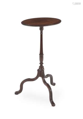 A CARVED MAHOGANY TRIPOD TABLE, IN GEORGE III STYLE, IN THE ...
