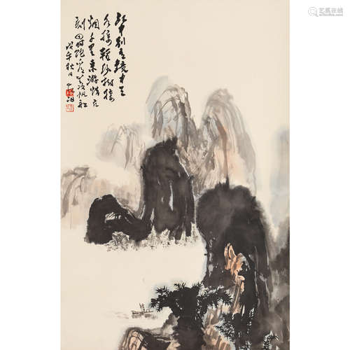 王学仲（1925-2013） 山水 设色纸本立轴