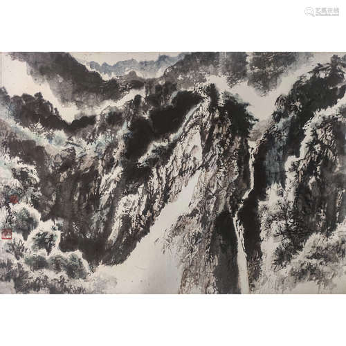 赵宗藻(b.1931) 春山飞瀑 设色纸本立轴