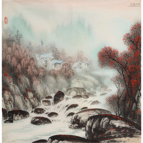 马山（b.1948） 秋景 设色纸本立轴