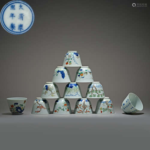Qing Dynasty blue and white pattern cup from China