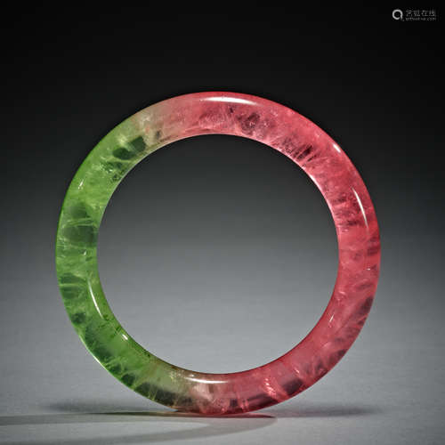 Watermelon tourmaline bracelet from Qing Dynasty, China