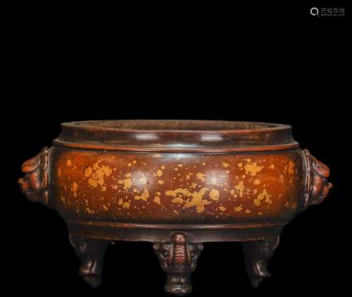 Chinese Qing Dynasty copper furnace