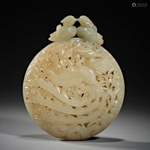 Chinese Song Dynasty Hetian Jade feng grain hollow sachet