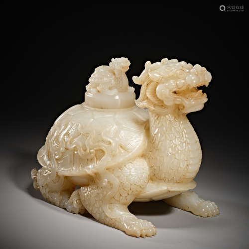 Jade Dragon Turtle from Hetian, Qing Dynasty, China