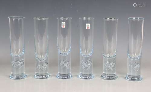 A set of six Holmegaard High Life beer glasses, 1970s, desig...