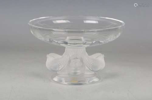 A Lalique frosted and clear glass Nugent pattern footed dish...