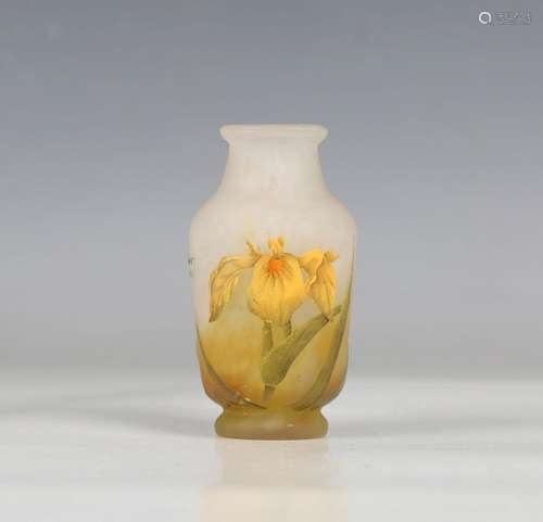 A small Daum Nancy cameo glass vase, early 20th century, the...