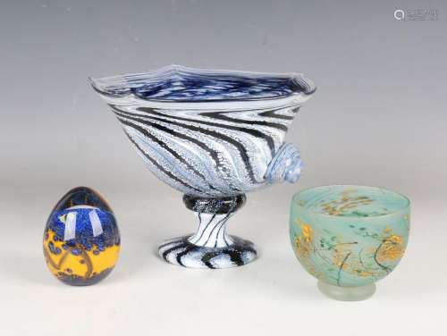 Three pieces of Peter Layton glass, contemporary, comprising...