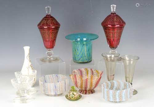 A small group of late 19th century and later glassware, incl...