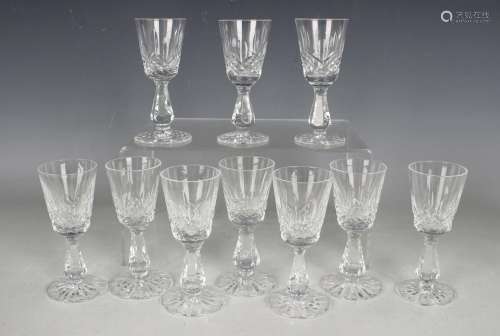 Ten Waterford Kenmare pattern cordial glasses, height 10cm.