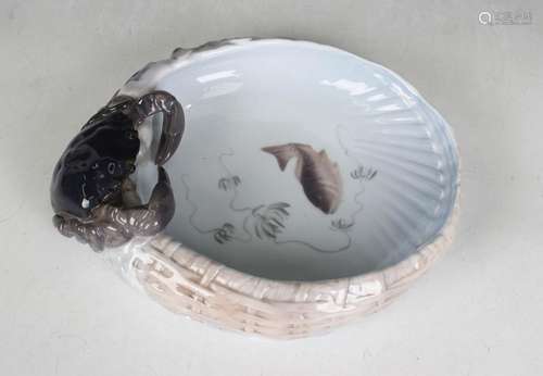 A Copenhagen porcelain crab dish, model No. 2465, designed b...