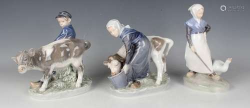 Three Royal Copenhagen figures, designed by Christian Thomse...