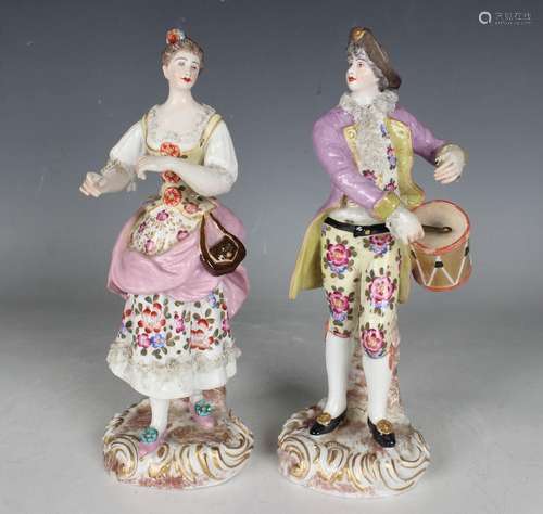 A pair of Rudolstadt Volkstedt porcelain figures, late 19th ...