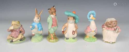 Six Beswick Beatrix Potter satin finish figures, comprising ...