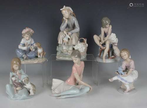 Six Lladro porcelain figures, comprising Ballerina, No. 1357...