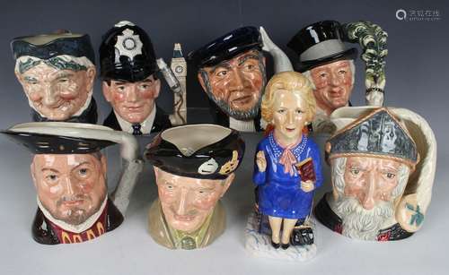 Seven large Royal Doulton character jugs, comprising Granny,...