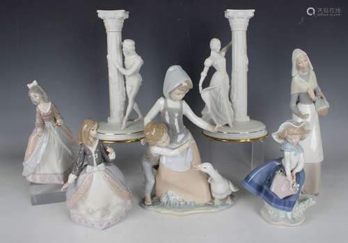 Five Lladro figure groups, comprising Jolie, No. 5210 (lacki...